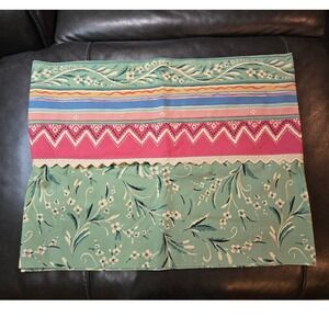 Unbranded Floral Valance Green Pink Vintage Cottagecore 26x18 Good